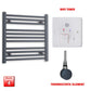 ER-Touch Thermostatic / Wifi Timer 600 x 600 Flat Anthracite Pre-Filled Electric Heated Towel Rail Radiator