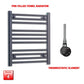 ER-Touch Thermostatic / No Timer 600 x 600 Flat Black Pre-Filled Electric Heated Towel Rail Radiator