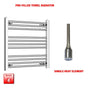 600x600mm Electric Heated Towel Rail Chrome Pre-Filled Flat