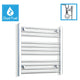 600 x 650 Chrome Dual Fuel Flat Heated Towel Rail Radiator