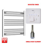 Single Heat / Booster Timer 600 x 650 Pre-Filled Electric Heated Towel Radiator Straight Chrome