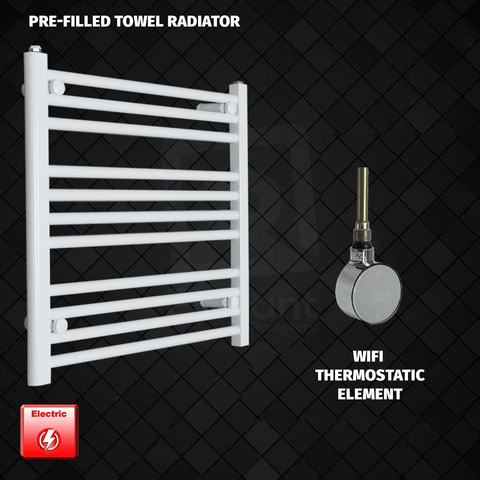 ER-Wifi Thermostatic / No Timer 600 x 700 Pre-Filled Electric Heated Towel Rail Radiator White HTR