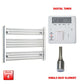 Flat / Single Heat / Digital Timer 600 x 750 Pre-Filled Electric Heated Towel Radiator Chrome