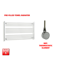 ER-Wifi Thermostatic / No Timer 600 x 950 Pre-Filled Electric Heated Towel Radiator Straight Chrome