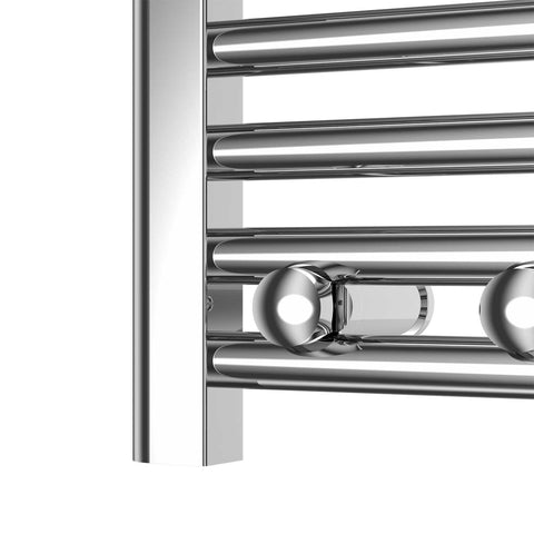 600mm High 200mm Wide Pre-Filled Electric Heated Towel Rail Radiator Straight Chrome View 2