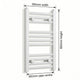 600x350mm Heated Towel Rail Radiator Flat White - Elegant Radiators