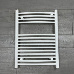 688 x 600 Heated Towel Rail Curved White Central Heating