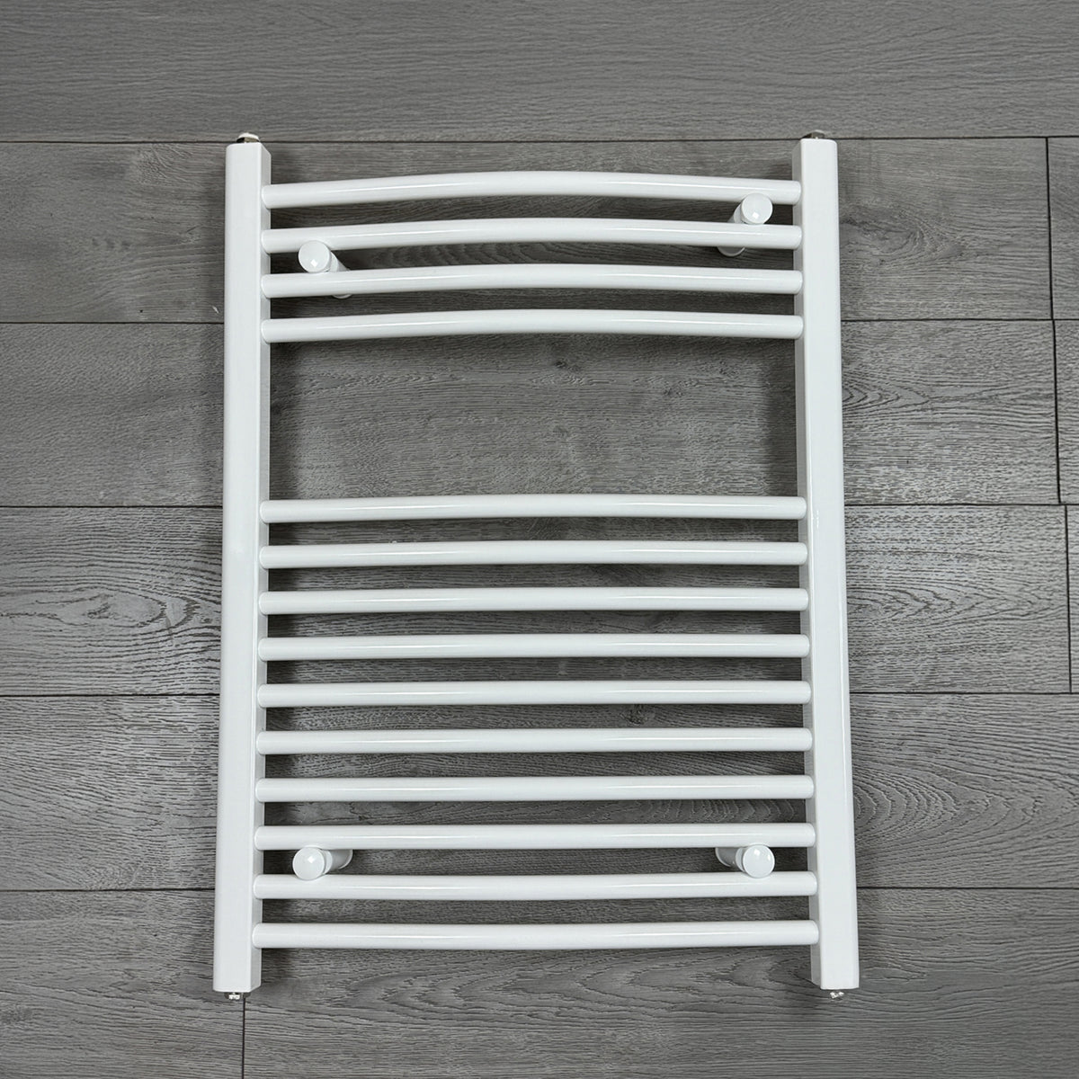 688 x 600 Heated Towel Rail Curved White Central Heating