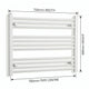 600x750mm Towel Rail Radiator Flat White Central Heating - Elegant Radiators