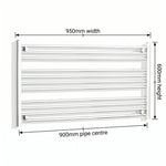 600x950mm Heated Straight Towel Rail Radiator Chrome - Elegant Radiators