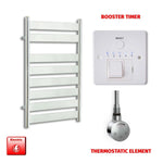 800x500mm Chrome Flat Panel Pre-Filled Electric Heated Towel Rail