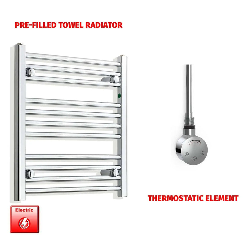 600x550mm Pre-Filled Electric Heated Towel Rail Chrome