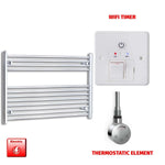 700x1000mm Pre Filled Electric Towel Rail Straight Chrome