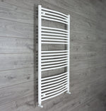 1500x750mm Heated Towel Rail Curved White Central Heating