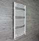 1500x750mm Heated Towel Rail Curved White Central Heating