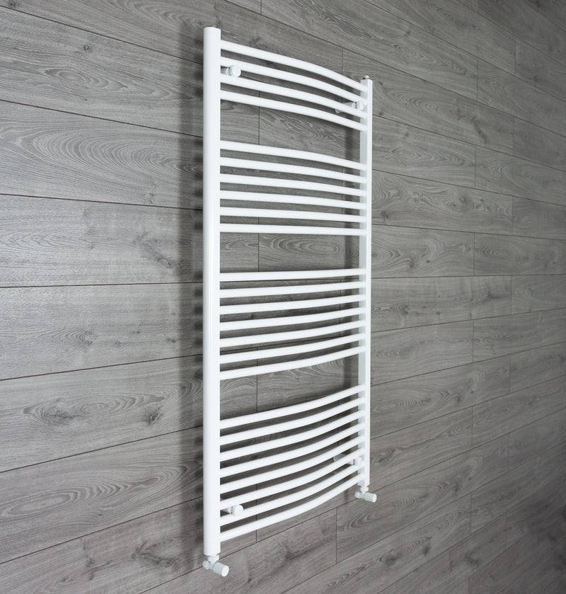 1500x750mm Heated Towel Rail Curved White Central Heating