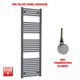 1600x500mm Flat Anthracite Pre-Filled Electric Heated Towel Rail