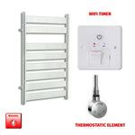 800x500mm Chrome Flat Panel Pre-Filled Electric Heated Towel Rail
