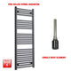 1400x600mm Flat Black Pre-Filled Electric Heated Towel Rail Radiator