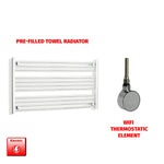 600x1000mm Pre Filled Electric Towel Rail Straight Chrome