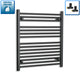 800 mm High x 700 mm Wide Heated Towel Radiator Flat Black