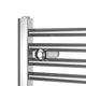 1800x400mm Electric Heated Towel Rail Chrome Pre-Filled