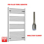 1000mm High 700mm Wide Pre-Filled Chrome Electric Towel Rail