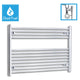 700 x 1000 Chrome Dual Fuel Flat Heated Towel Rail Radiator