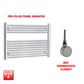 ER-Wifi Thermostatic / No Timer 700 x 1200 Pre-Filled Electric Heated Towel Radiator Straight Chrome