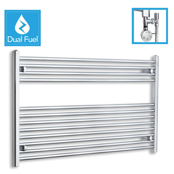 700 x 1200mm Chrome Dual Fuel Flat Heated Towel Rail Radiator