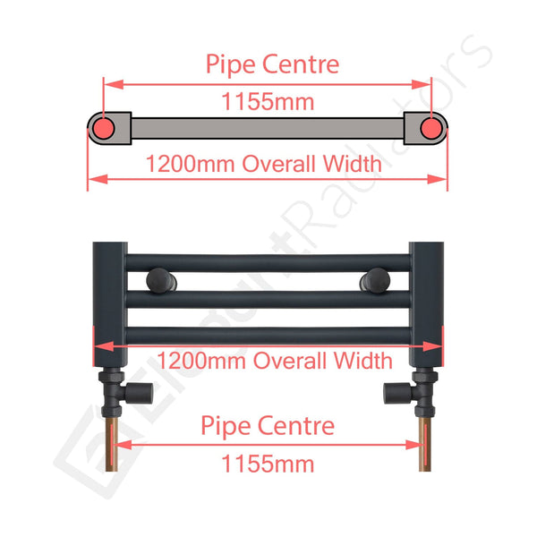 700 x 1200mm Chrome Dual Fuel Flat Heated Towel Rail Radiator