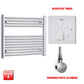 ER-Touch Thermostatic / Booster Timer 700 x 800 Pre-Filled Electric Heated Towel Radiator Straight Chrome