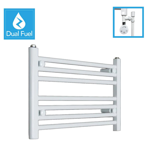 400 x 700 White Dual Fuel Flat Heated Towel Rail Radiator