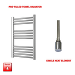 700 x 400mm Chrome Prefilled Electric Heated Towel Rail - Flat Ladder Radiator