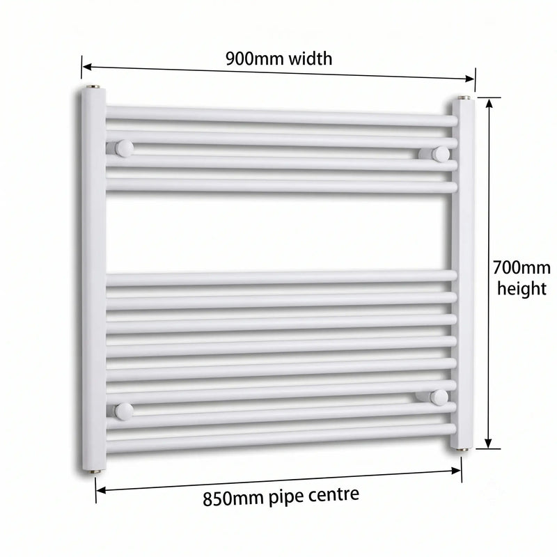 700x900mm Towel Rail Radiator Flat White Central Heating - Elegant Radiators