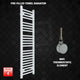 1200x300mm Pre-Filled Electric Heated Towel Rail White