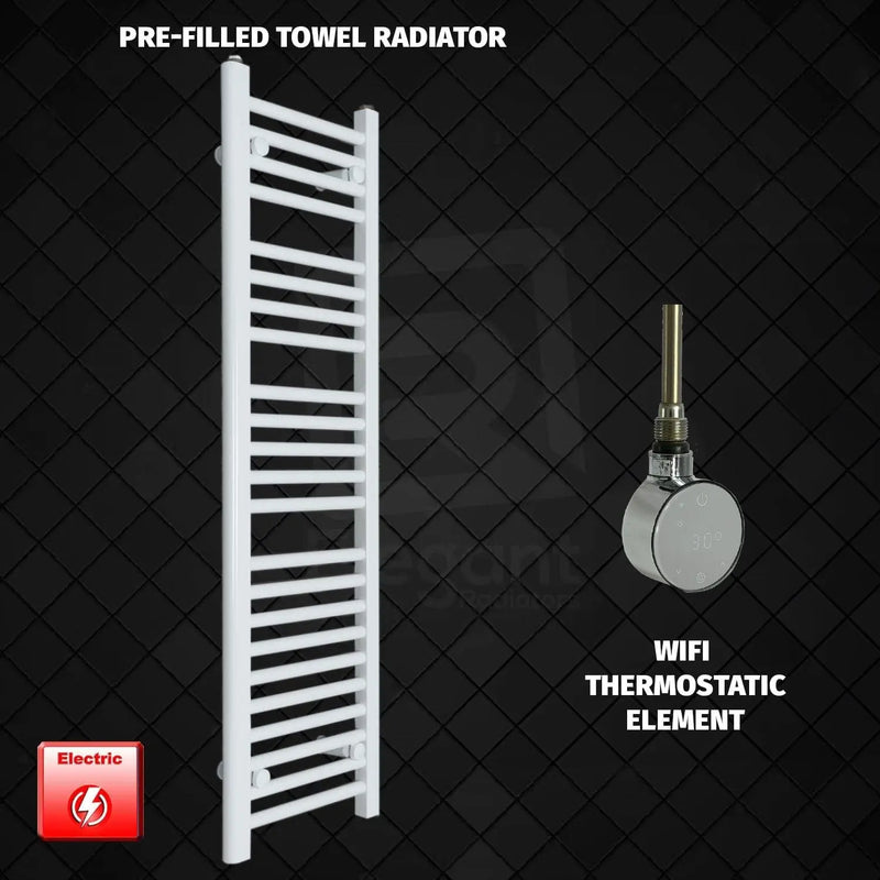 1200x300mm Pre-Filled Electric Heated Towel Rail White