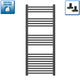 1200x500mm Flat Black Heated Towel Rail Radiator Central Heating