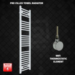 1400x400mm Electric Heated Towel Rail Pre-Filled White