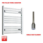 600x500mm Pre-Filled Electric Heated Towel Rail Flat / Curved Chrome