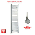 1200x300mm Pre Filled Chrome Electric Towel Rail Straight