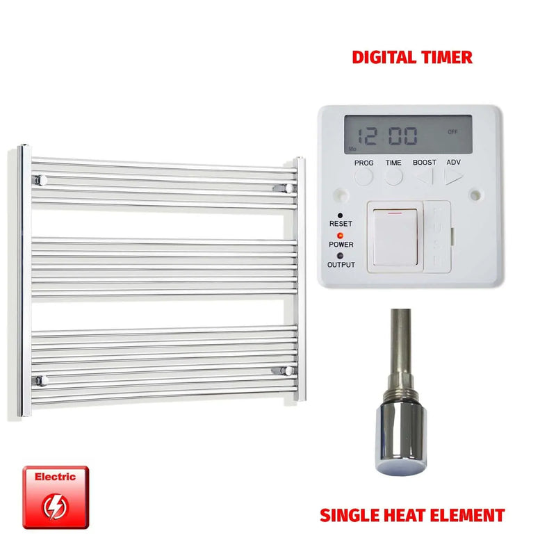 800x1000mm Pre Filled Electric Towel Rail Straight Chrome