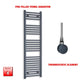 1400x400mm Flat Anthracite Pre Filled Electric Towel Rail