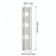 Dimension diagram: Flat White 250mm x 1600mm ladder towel rail with pipe centre measurement