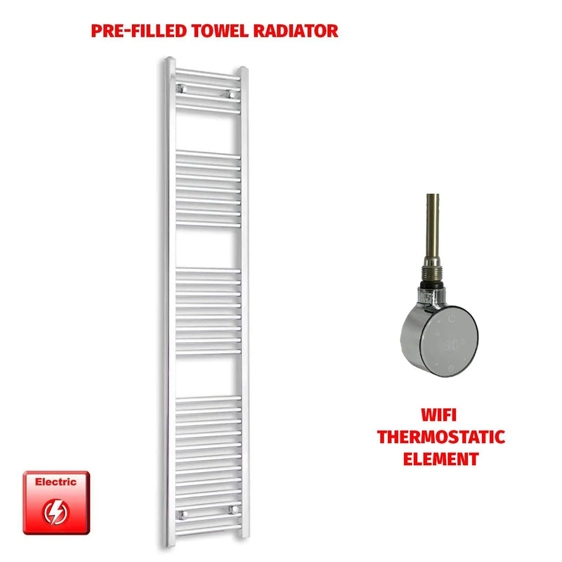 1800x350mm Pre-Filled Electric Heated Towel Rail Chrome Flat Panel