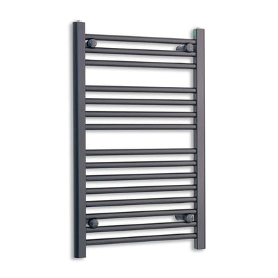 800 mm High x 600 mm Wide Heated Towel Radiator Flat Black