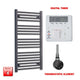 1000x550mm Flat Black Pre-Filled Electric Heated Towel Rail