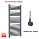 1200x500mm Flat Anthracite Pre Filled Electric Towel Rail