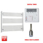 Single Heat / Digital Timer 800 x 1000 Pre-Filled Electric Heated Towel Radiator Straight Chrome