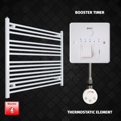 ER-Touch Thermostatic / Booster Timer 800 x 1000 Pre-Filled Electric Heated Towel Radiator White HTR